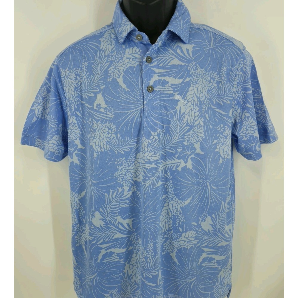 Tommy Bahama Men's Size Small Big Sky Blue Polo Luxury Travel Vacation Beach - Picture 2 of 8
